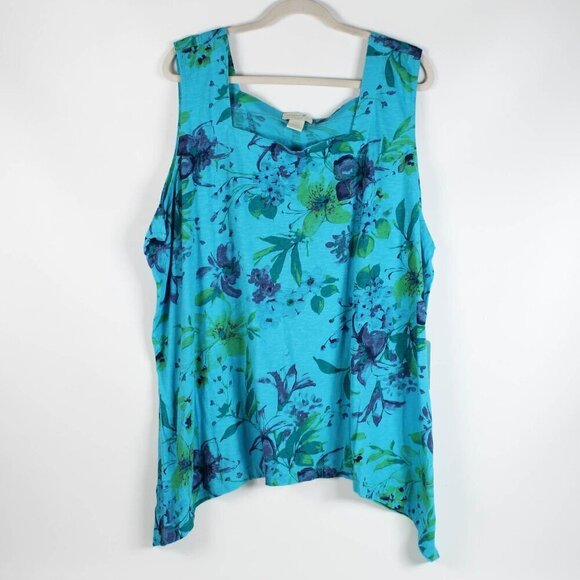 Caribbean Joe Tops - Caribbean Joe tank Top - Exotic Escape - NWT - 3X
